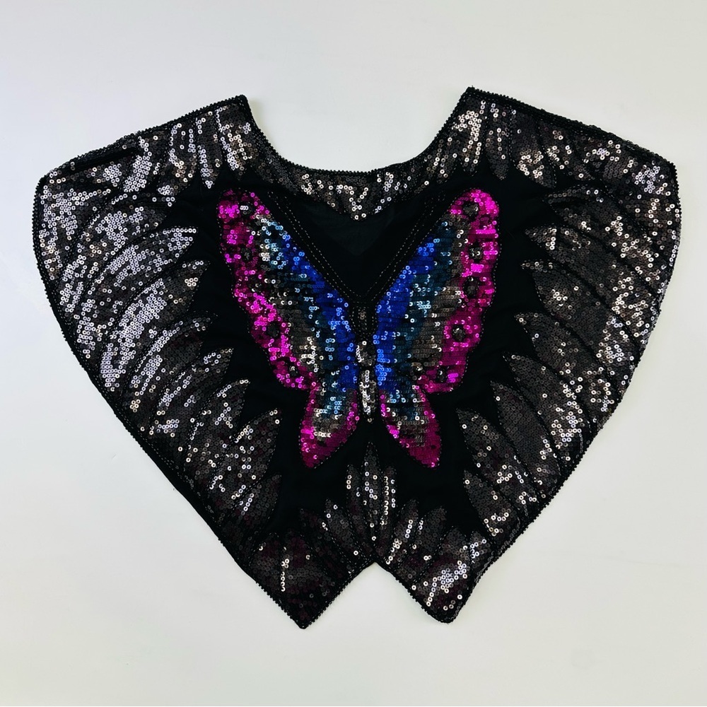 80s style butterfly sequin cape top Forever21 size 1X - Picture 4 of 5
